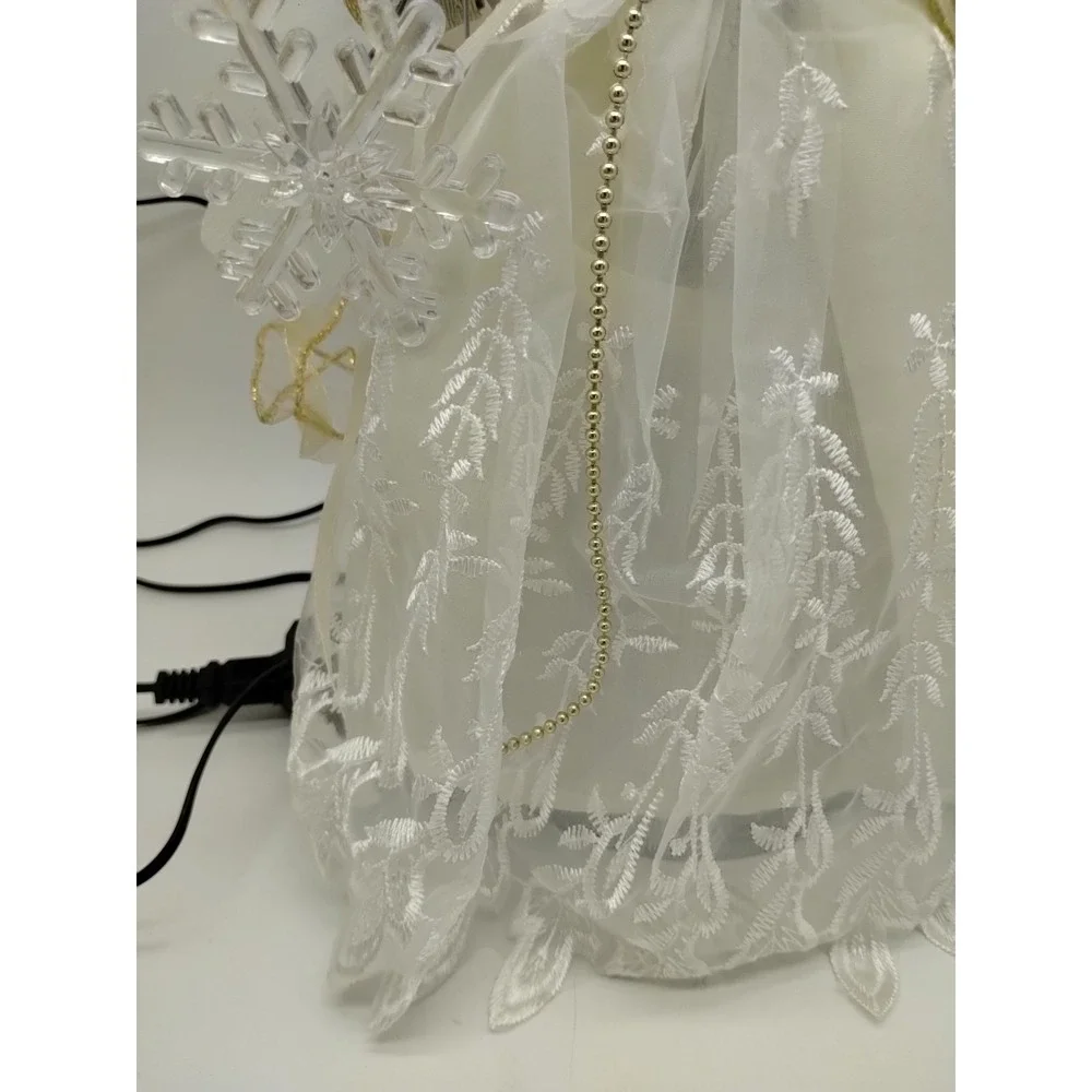 Beautiful Fiber Optic Lighted Christmas Angel Tree Topper 13 Inches